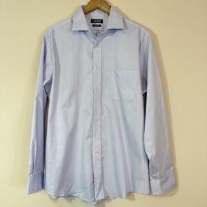 LAUREN RALPH LAUREN Light Blue Long Sleeve Cotton Stretch Shirt Size 16.5, 34/35